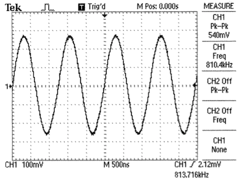output from proto-board oscillator